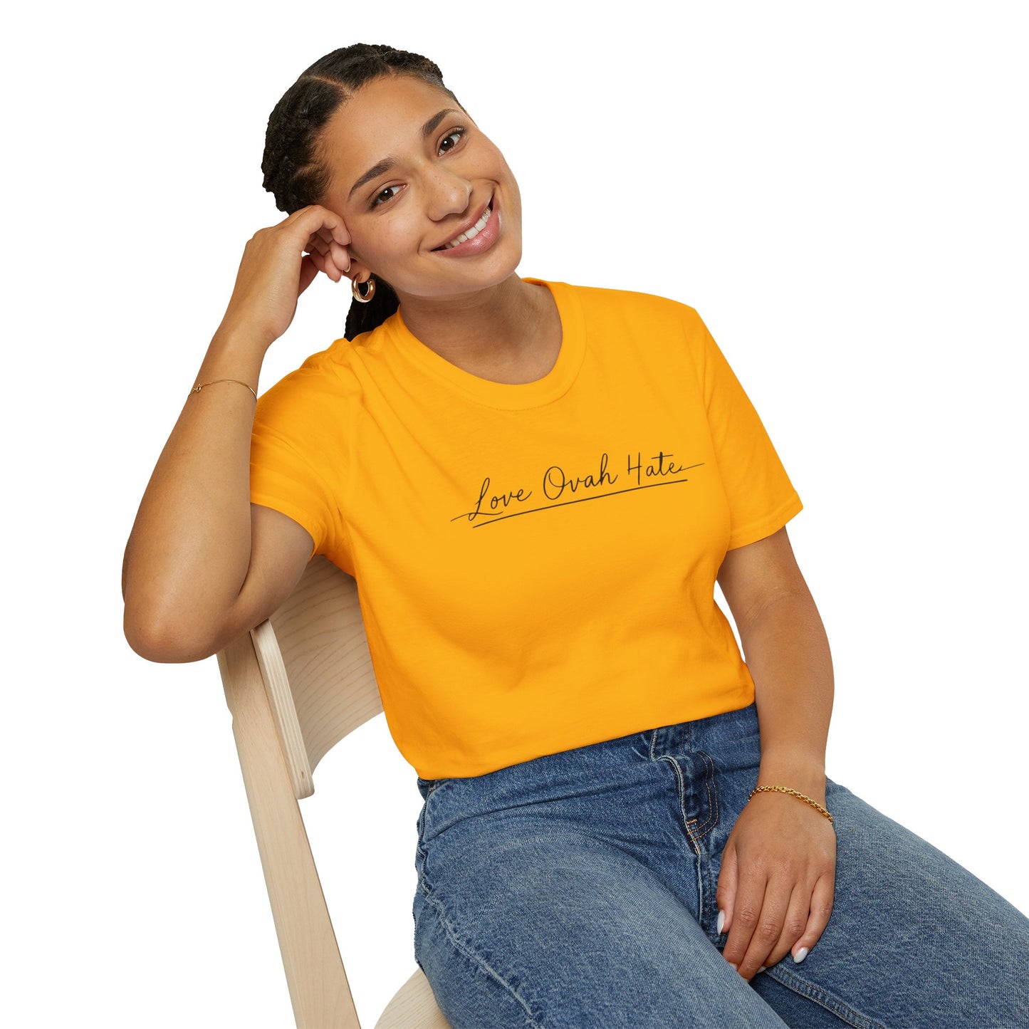 Love Ovah Hate T-Shirt — Handwritten Script Love Tee