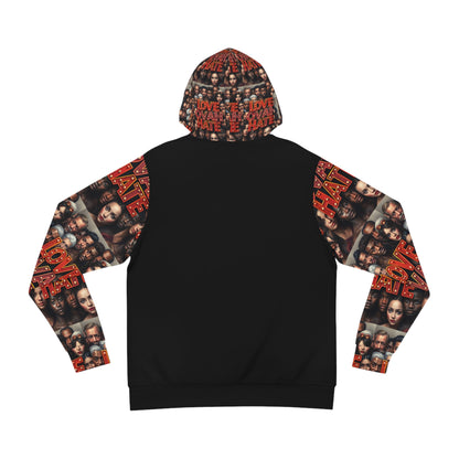Love Ovah Hate Multicultural Fashion Hoodie - Vibrant and Bold Streetwear for Fashion Enthusiasts