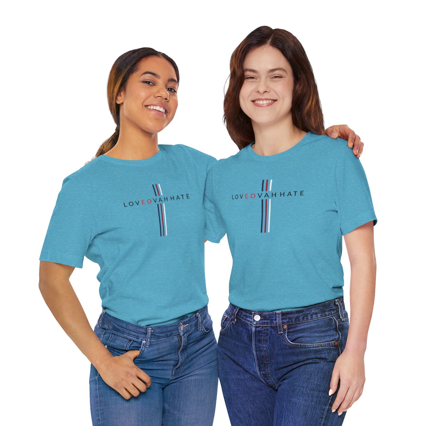 LOVEOVAHHATE Vertical Cross Graphic Tee