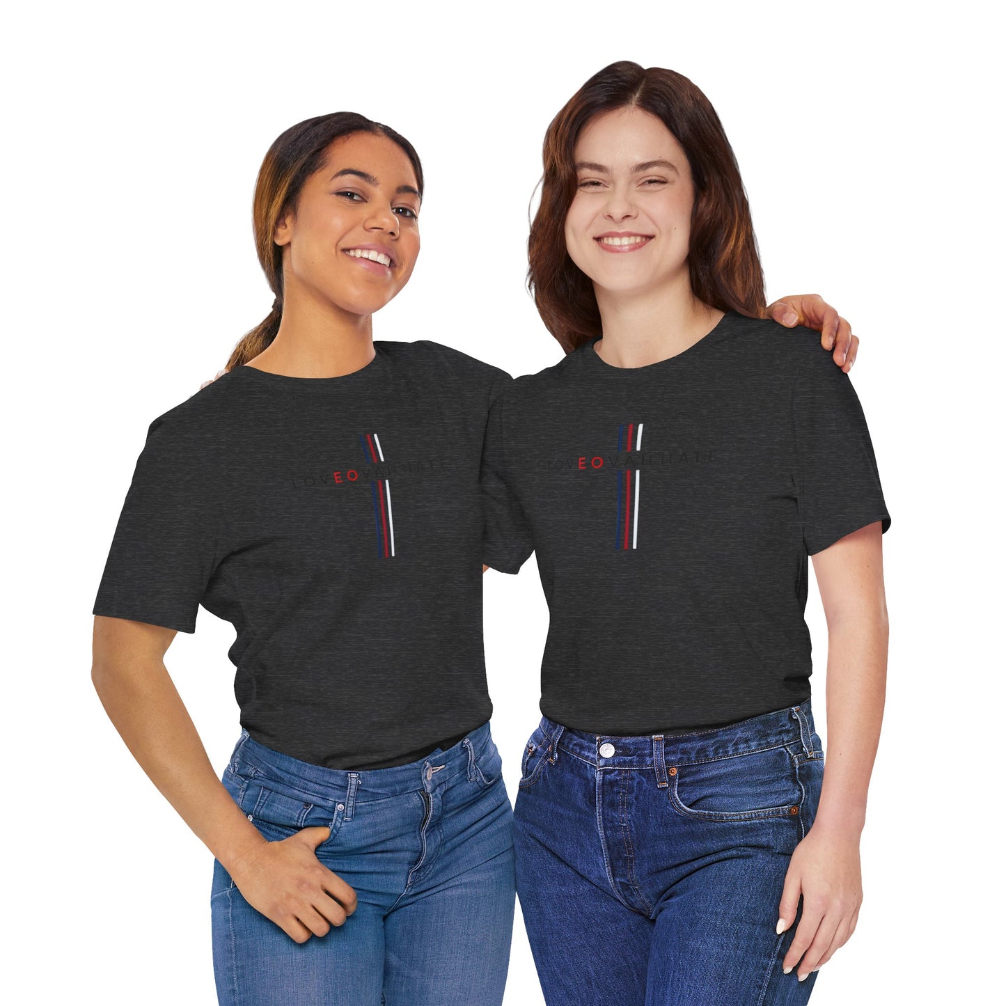 LOVEOVAHHATE Vertical Cross Graphic Tee