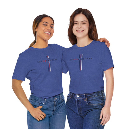 LOVEOVAHHATE Vertical Cross Graphic Tee