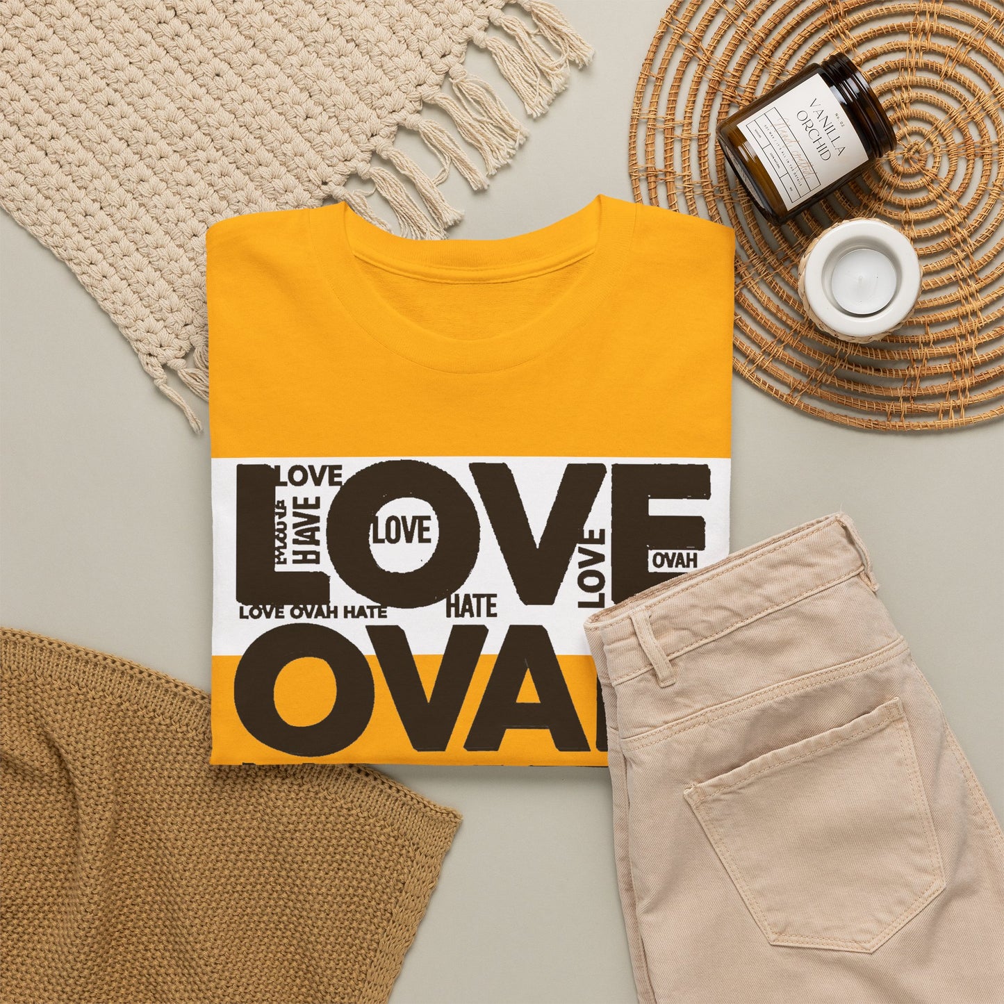 LOVE OVAH HATE— Bold Red & Black Statement Shirt