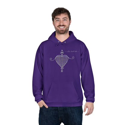 Love Ovah Hate Hoodie — Heart Grid Pullover