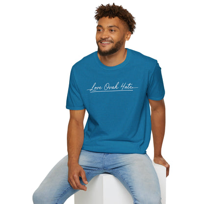 Love Ovah Hate T-Shirt — Handwritten Script Love Tee