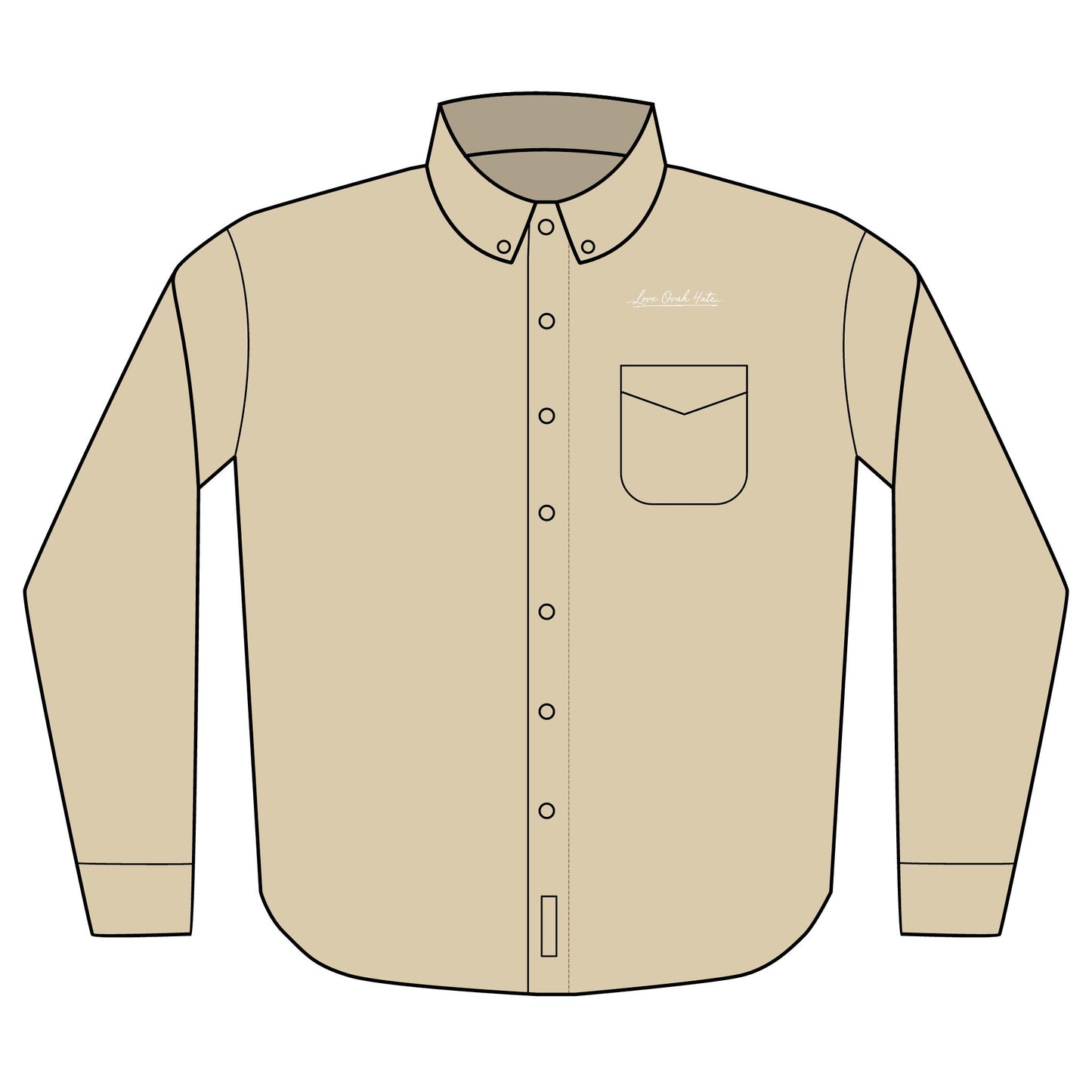 Love Ovah Hate Embroidered Long Sleeve Shirt
