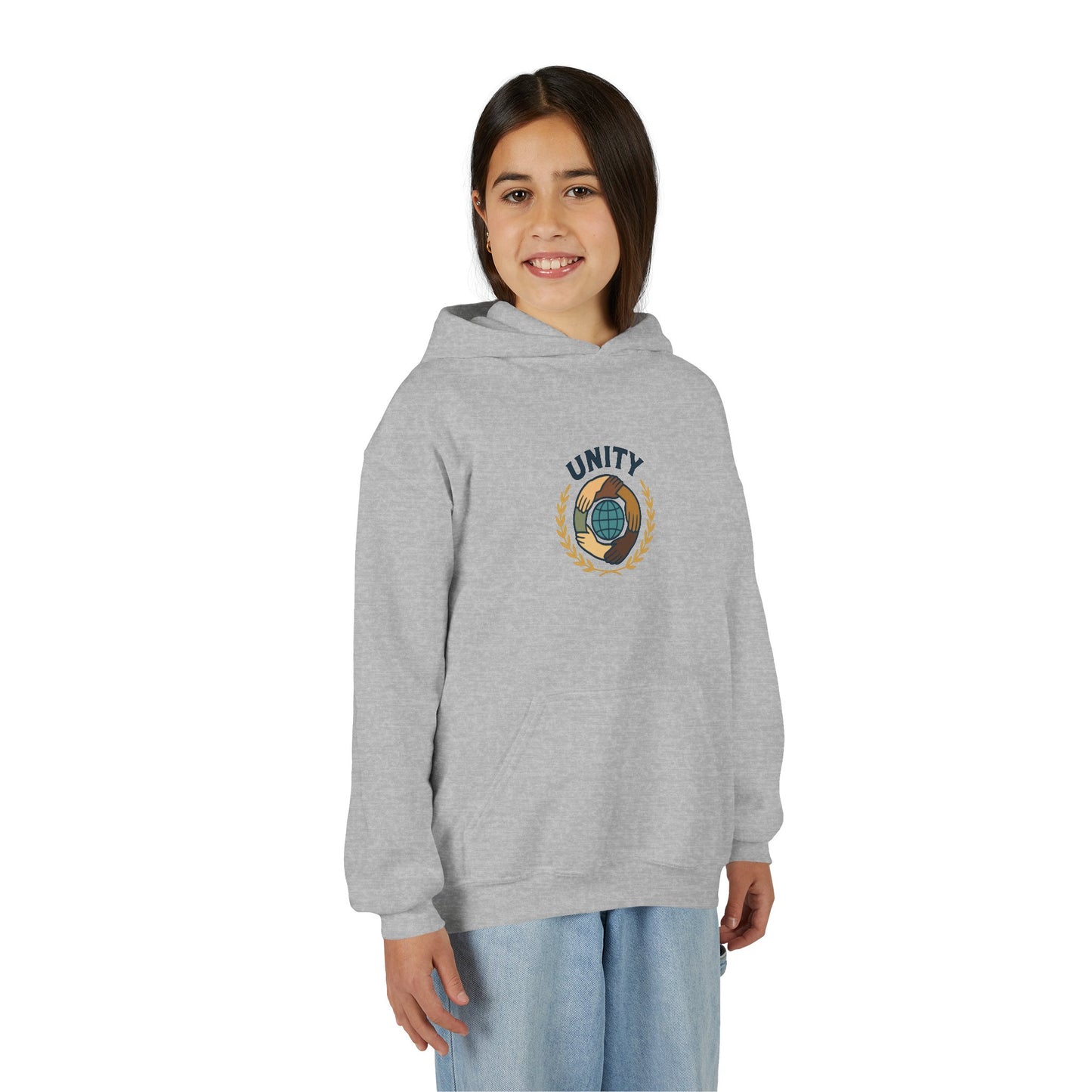 Youth Unity Globe Hoodie — 'Unity' Graphic Youth Hoodie