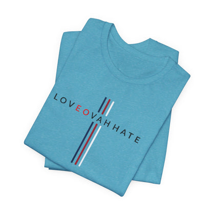 LOVEOVAHHATE Vertical Cross Graphic Tee