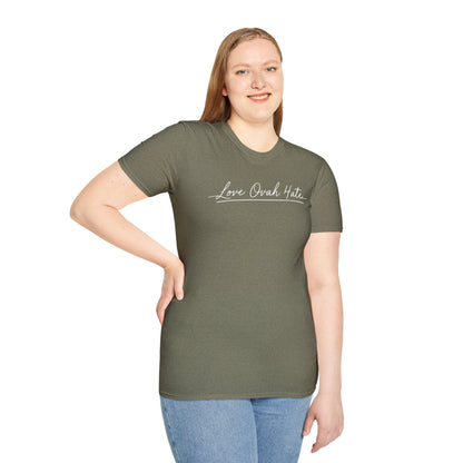 Love Ovah Hate T-Shirt — Handwritten Script Love Tee