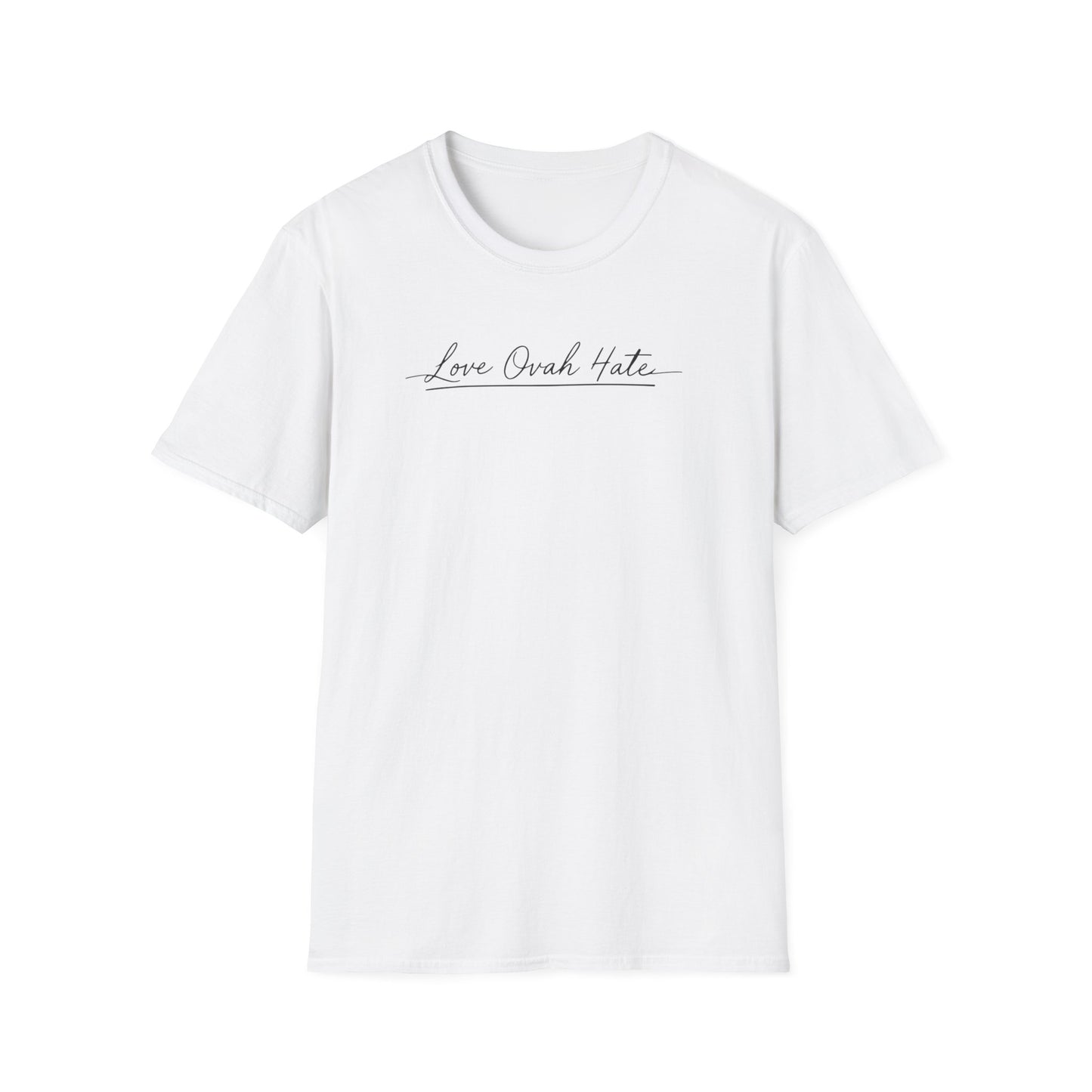 Love Ovah Hate T-Shirt — Handwritten Script Love Tee
