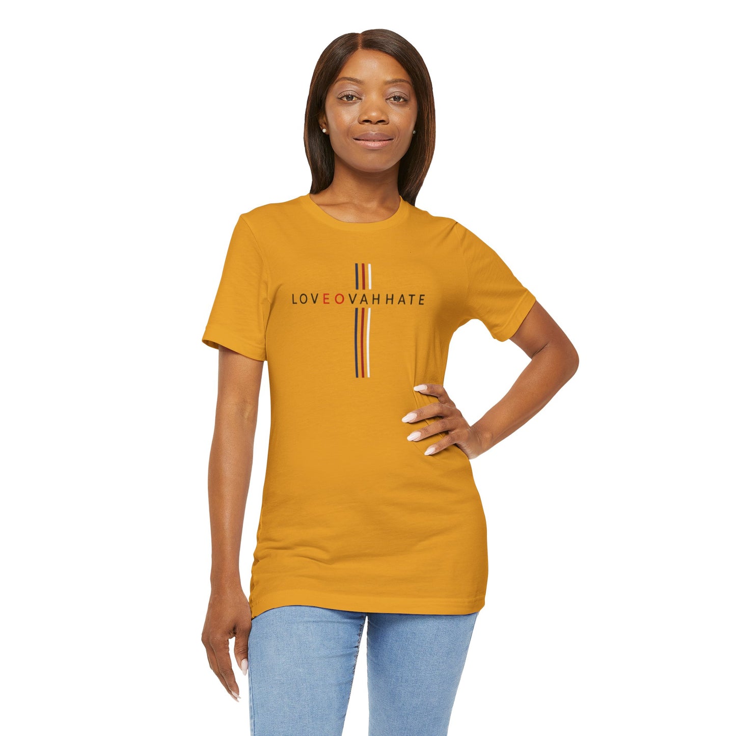 LOVEOVAHHATE Vertical Cross Graphic Tee