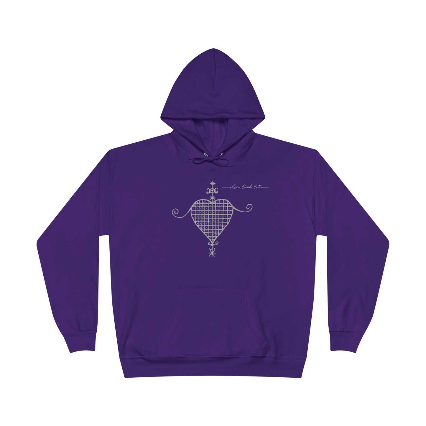 Love Ovah Hate Hoodie — Heart Grid Pullover