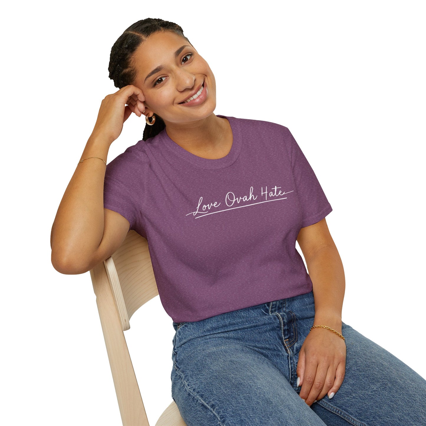 Love Ovah Hate T-Shirt — Handwritten Script Love Tee