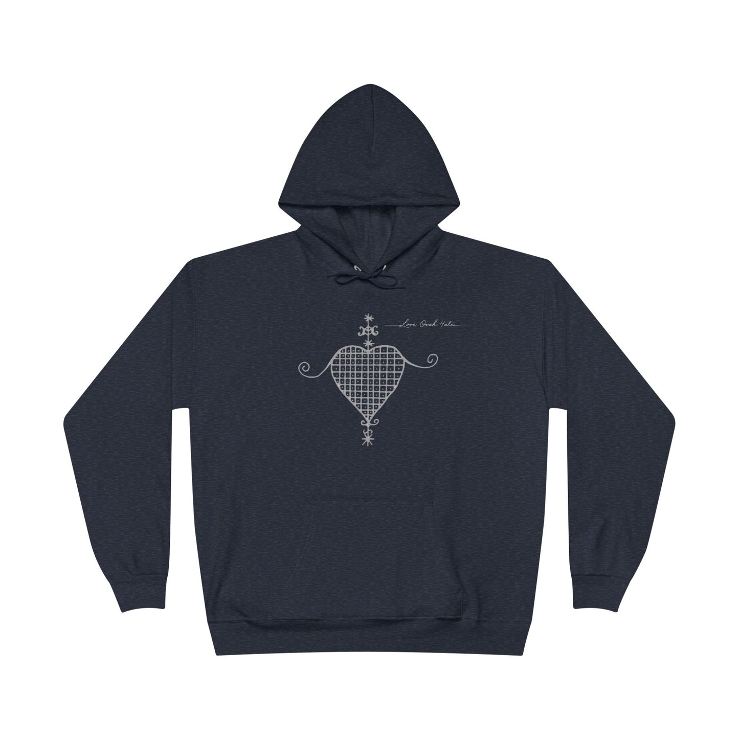Love Ovah Hate Hoodie — Heart Grid Pullover