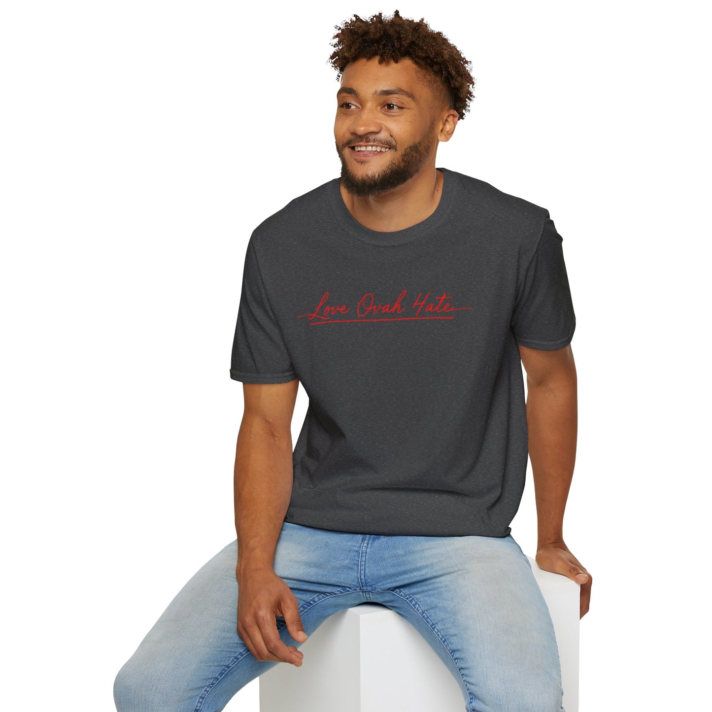 Love Ovah Hate T-Shirt — Handwritten Script Love Tee
