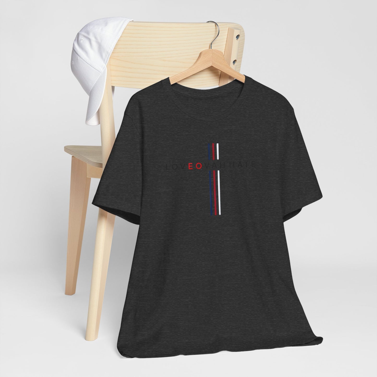 LOVEOVAHHATE Vertical Cross Graphic Tee