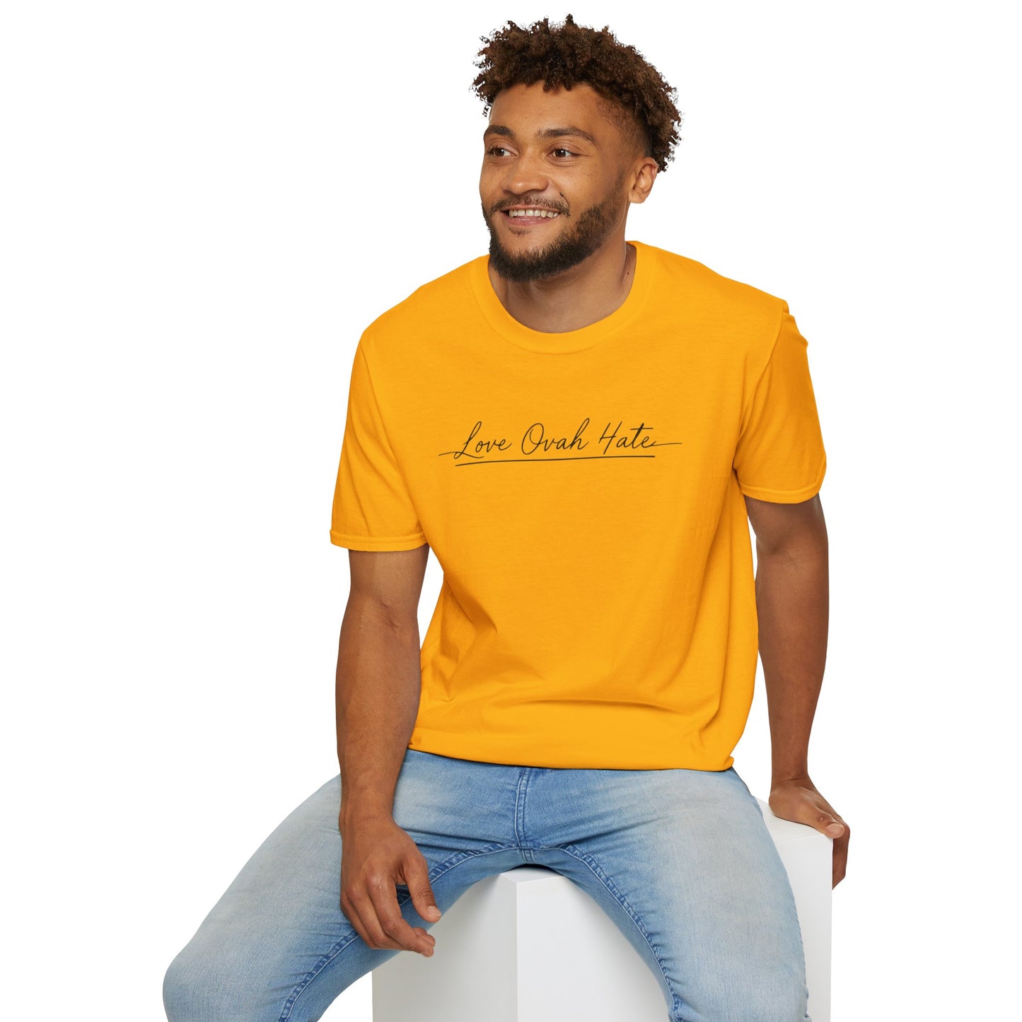 Love Ovah Hate T-Shirt — Handwritten Script Love Tee