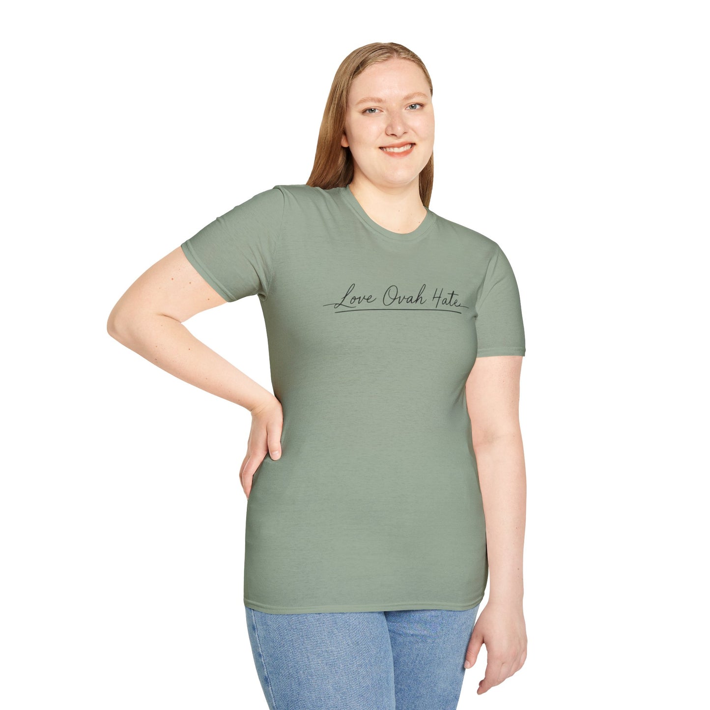 Love Ovah Hate T-Shirt — Handwritten Script Love Tee