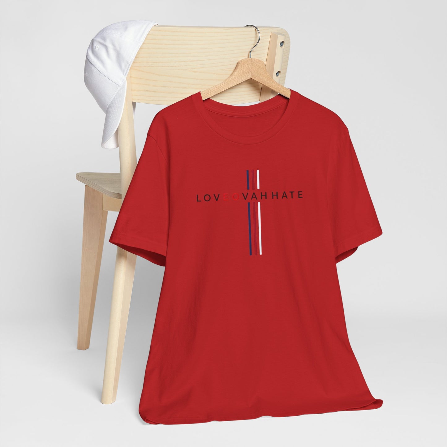 LOVEOVAHHATE Vertical Cross Graphic Tee