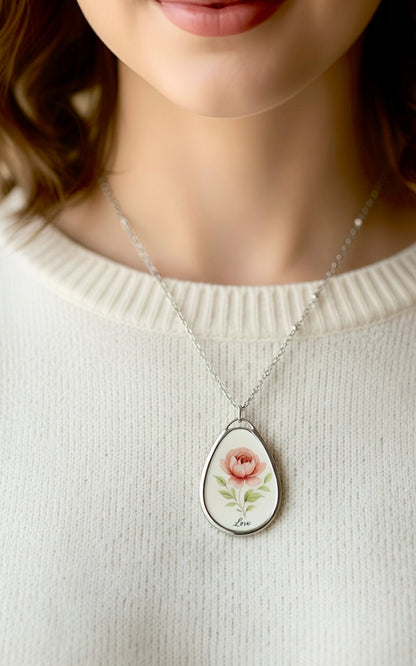 The Love Ovah Hate Oval Pendant Necklace