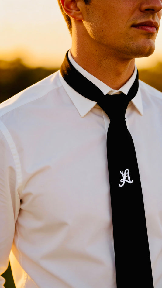 Love Ovah Hate Black Satin Necktie — Slim, Modern Formal Tie