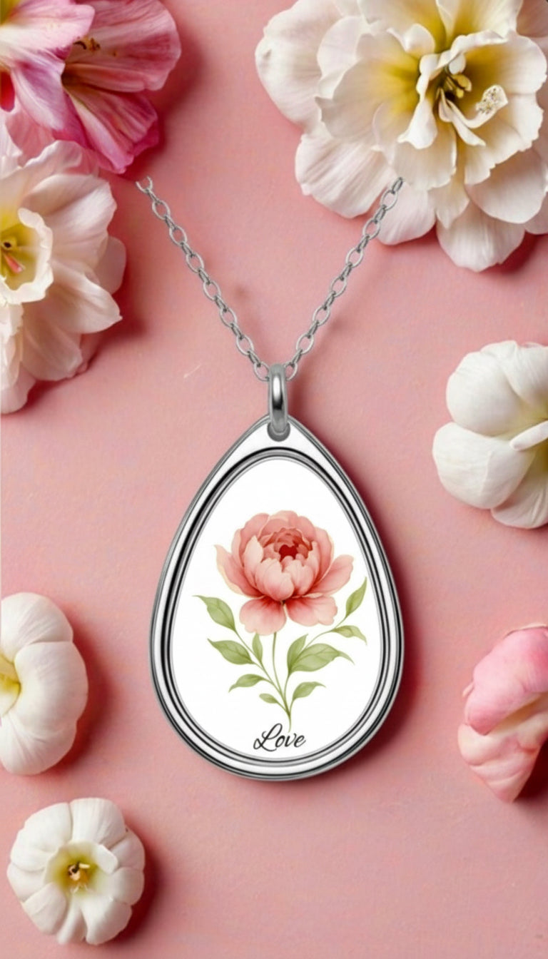 The Love Ovah Hate Oval Pendant Necklace