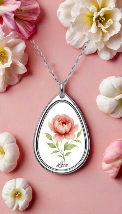 The Love Ovah Hate Oval Pendant Necklace
