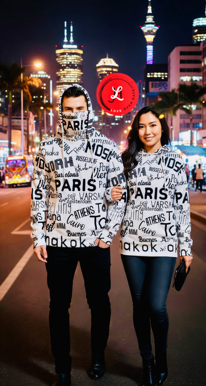 Love Ovah Hate Heavy Fleece Hoodie with Mask