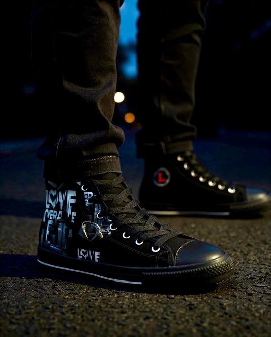 Love Ovah Hate High-Top Graffiti Classic Sneakers