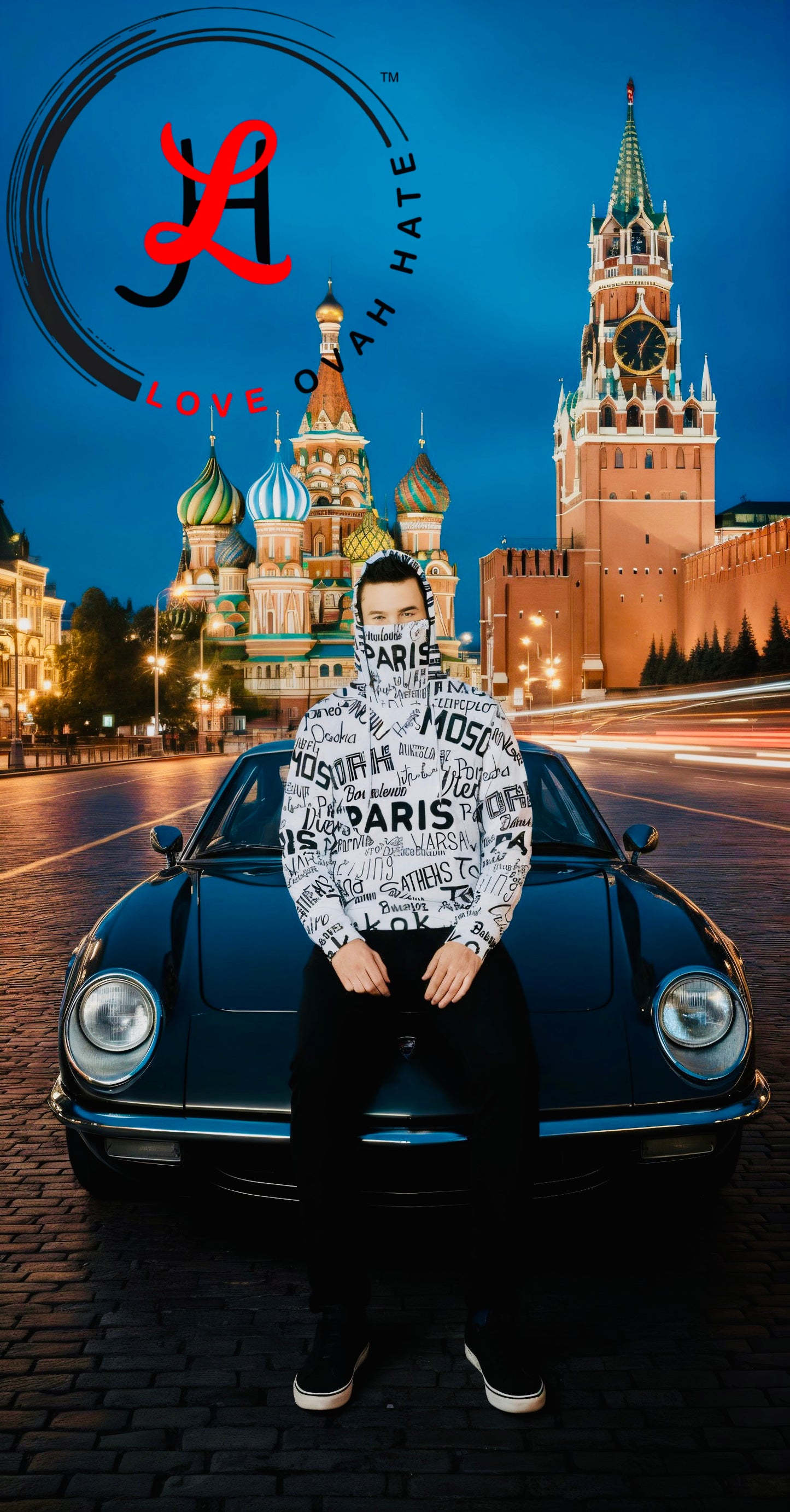 Love Ovah Hate Heavy Fleece Hoodie with Mask