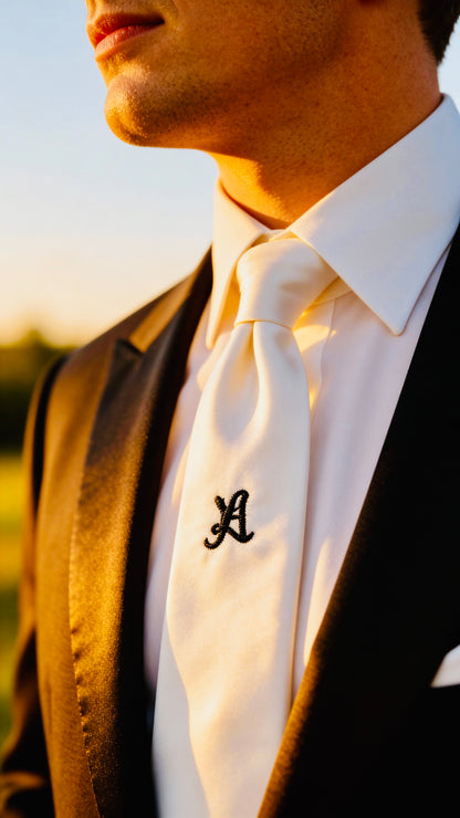 Love Ovah Hate Black Satin Necktie — Slim, Modern Formal Tie