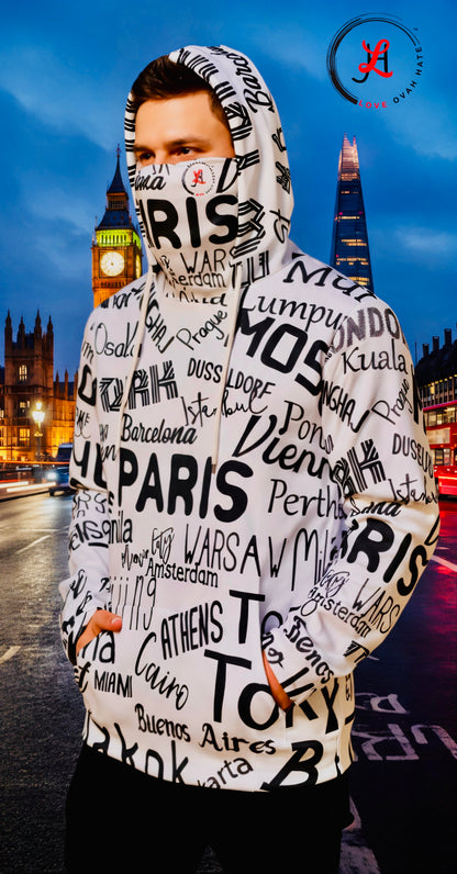 Love Ovah Hate Heavy Fleece Hoodie with Mask