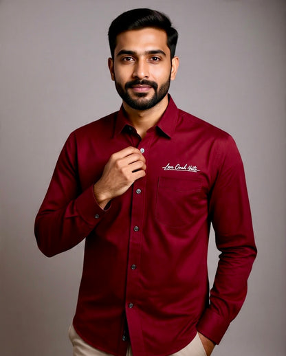 Love Ovah Hate Embroidered Long Sleeve Shirt