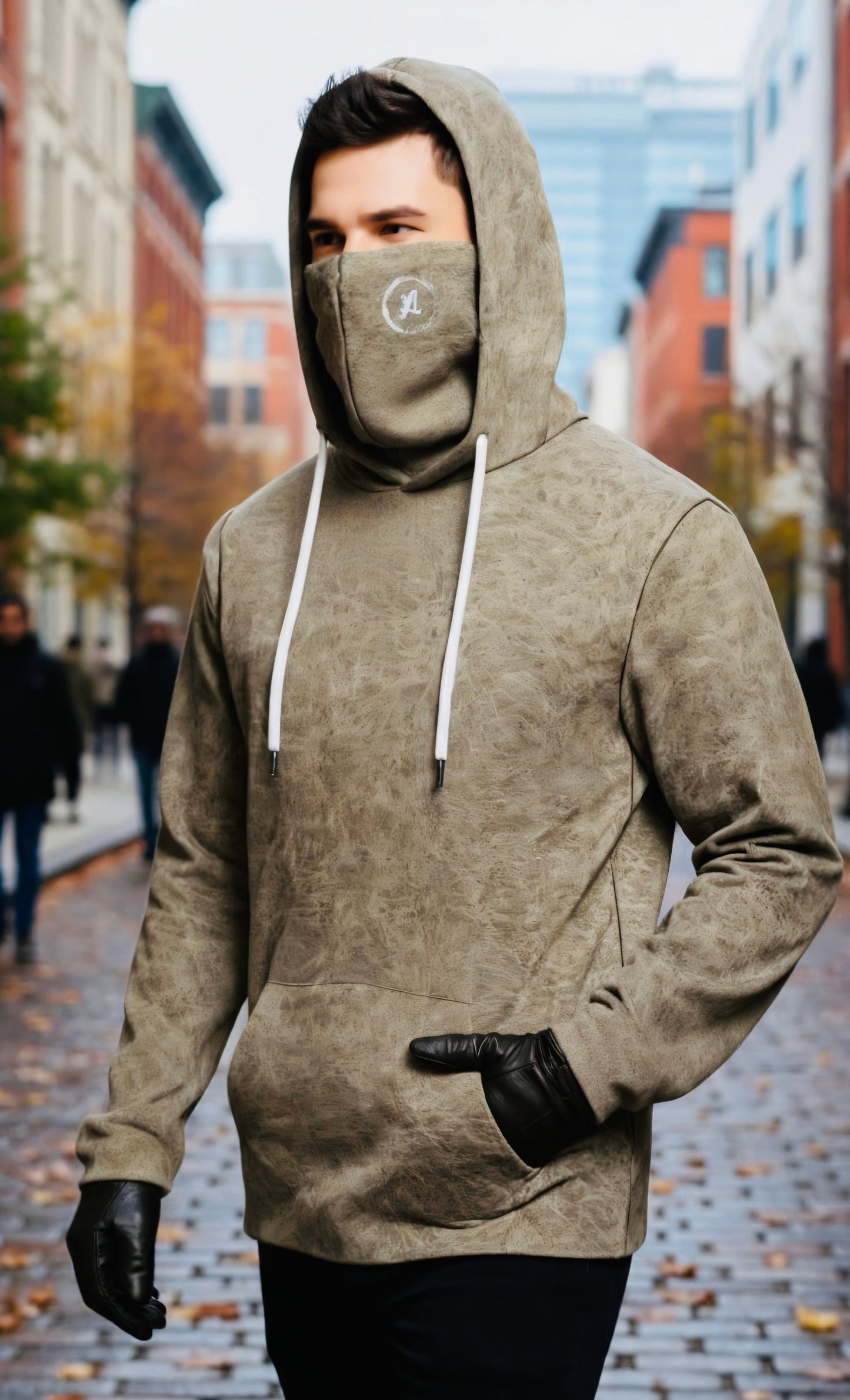 Love Ovah Hate Heavy Fleece Hoodie with Mask