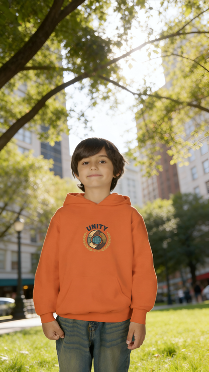 Youth Unity Globe Hoodie — 'Unity' Graphic Youth Hoodie