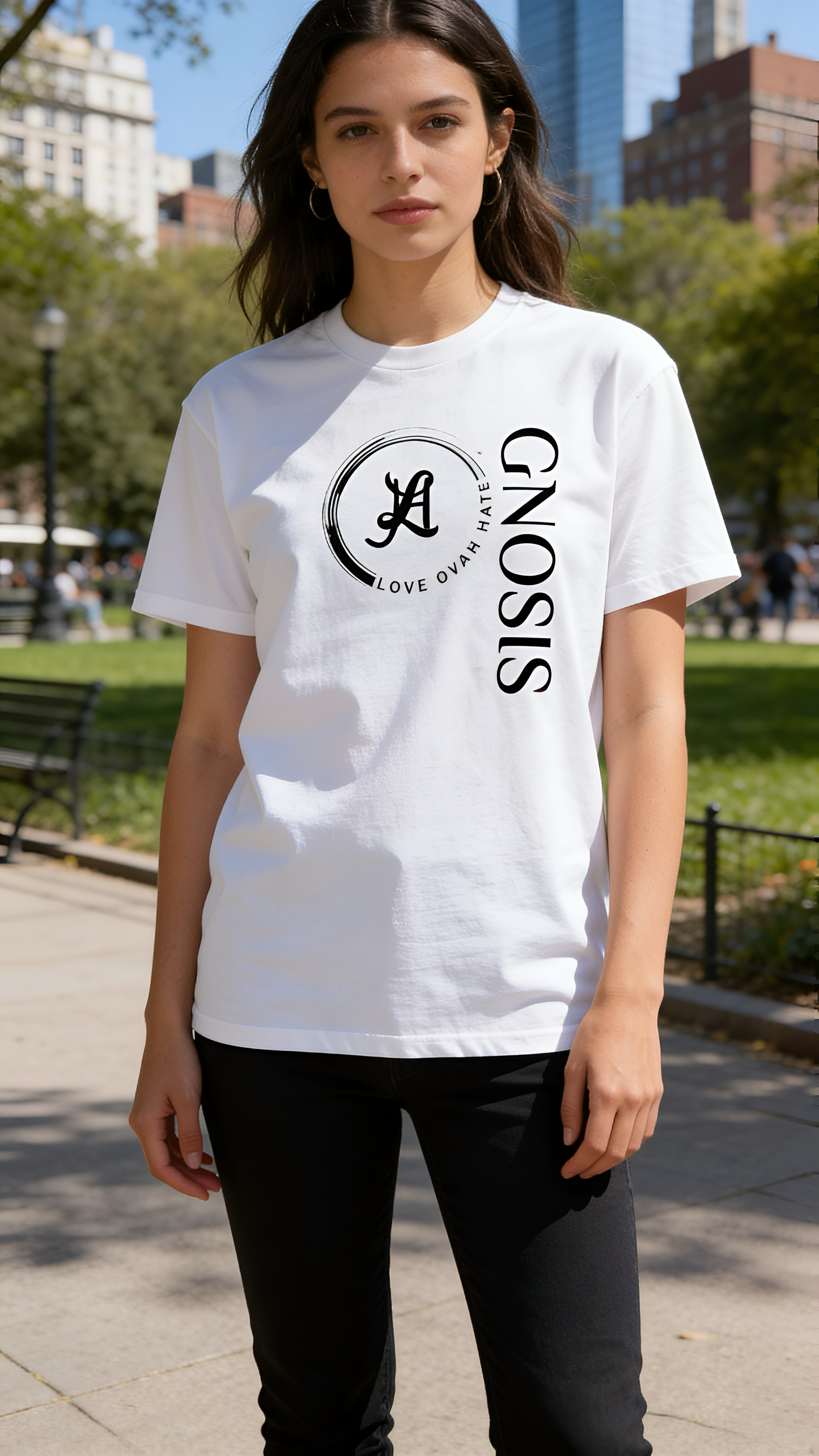Gnosis Crew Tee — Love Ovah Hate Cotton T‑Shirt