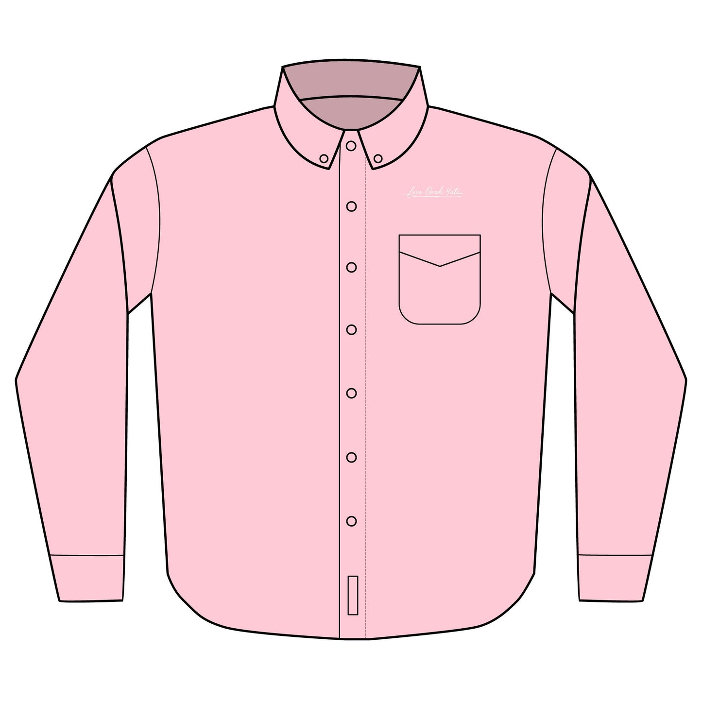 Love Ovah Hate Embroidered Long Sleeve Shirt