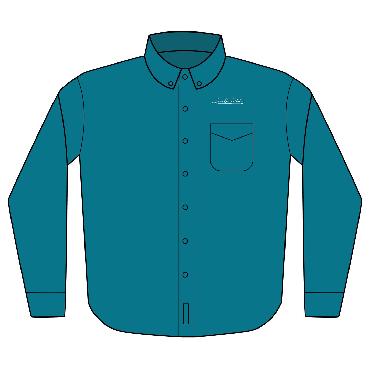 Love Ovah Hate Embroidered Long Sleeve Shirt