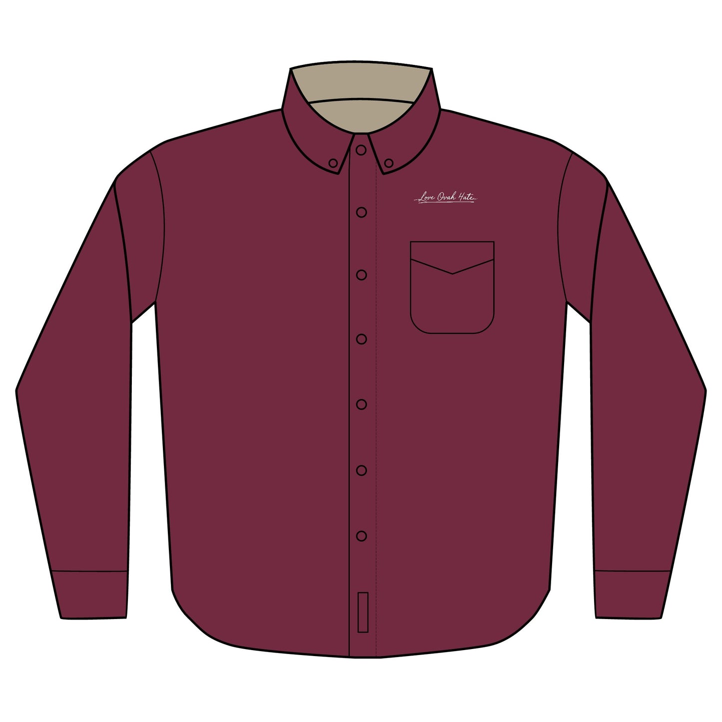 Love Ovah Hate Embroidered Long Sleeve Shirt