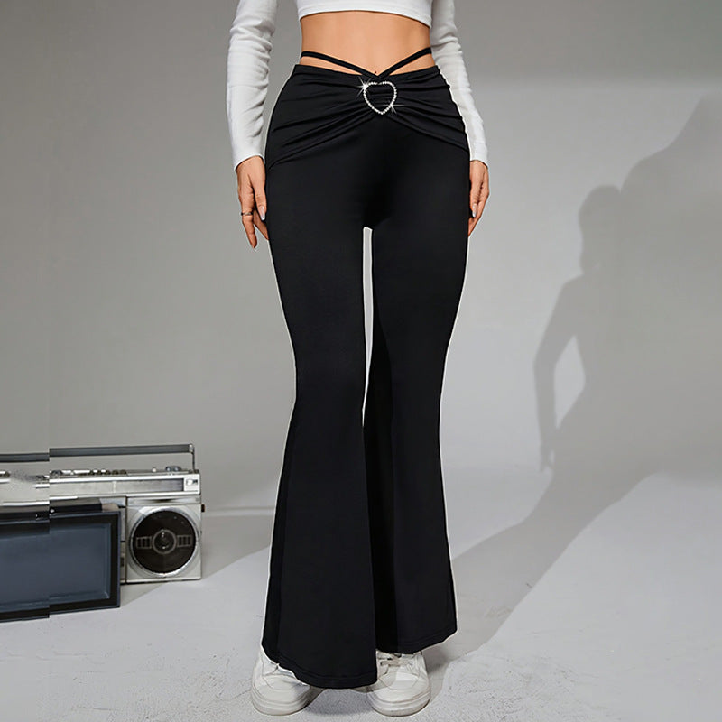 Women's Heart Buckle Slingback Pants
