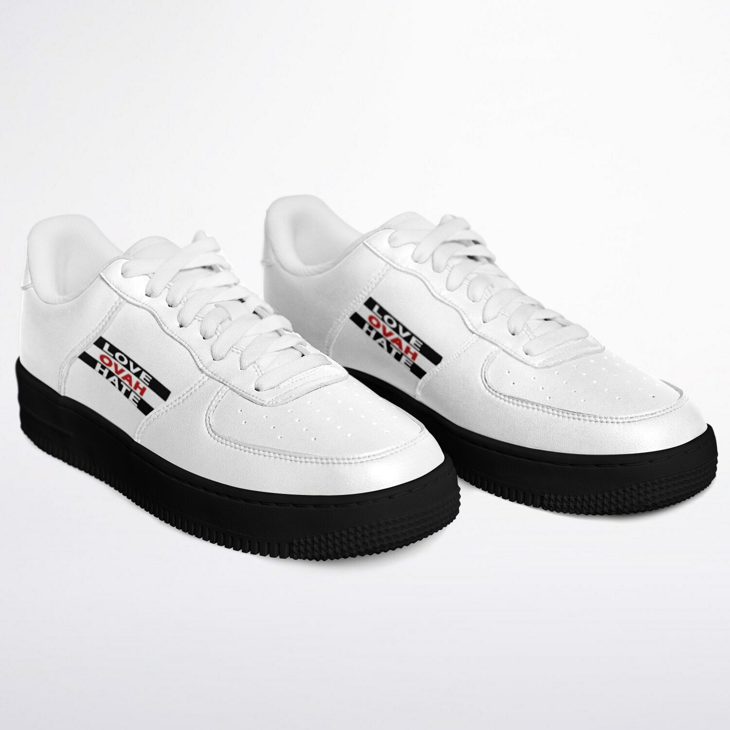 Side view of Core Low Shoes - L.O.H. in black and white design  